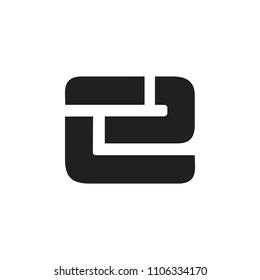 letters 2 e geometric design logo