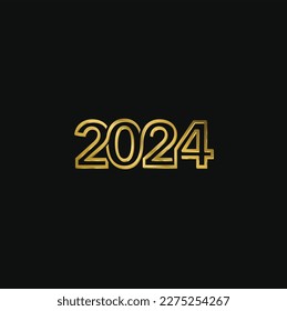 Letters 2024 Logo Vector Version Gold Lines