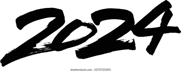 Las letras "2024" escritas con un pincel