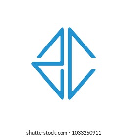 letters 2c square lines art logo vector
