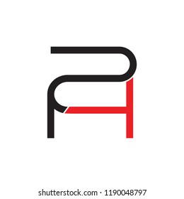 letters 2H symbol logo vector