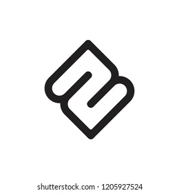 letters 2n linear geometric logo 