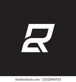 letters 2r simple geometric line logo vector 