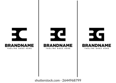 Letras 3C 3E 3G ou BC BE BG Monograma Conjunto de logotipos, para C3 E3 G3 ou CB EB GB iniciais