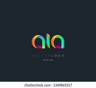 Letters A I A 3D logo, multi colour gradient letters icon vector template.