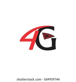 letters 4G Connection with multi color design symbol vector