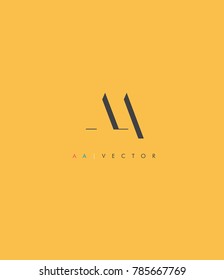 Letters A & A, AA joint logo icon. vector element.