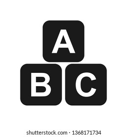 letters A, B, and C blocks, flat design