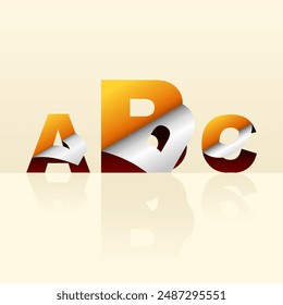 letters A, B, and C with chipped Design Typography