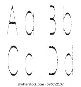 Letters A, B, C, D on a white background