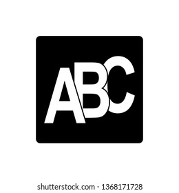 Letters A, B and C on the cube, flat design