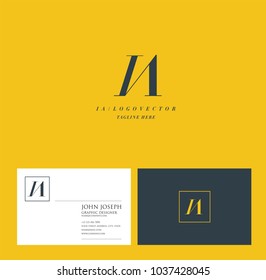 Letters I A, I & A joint logo icon with business card vector template.
