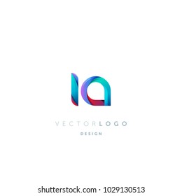 Letters I A, I & A logo, multi colour letters icon vector template.

