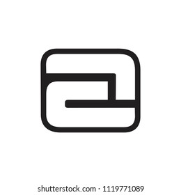 letters a2 geometric square logo 