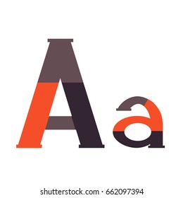 letters Aa in color