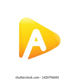 Letters AA logo template with 3 dimensional abstract vector logo design  shiny effect