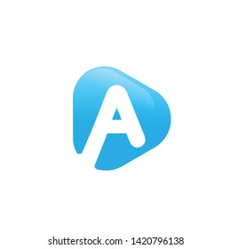 Letters AA logo template with 3 dimensional abstract vector logo design  shiny effect