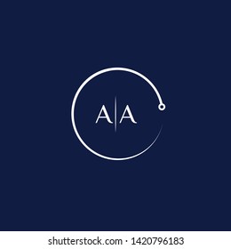 Letters AA logo template with Abstract technology