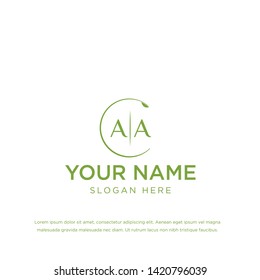 Letters AA logo template, Home Organic design Vector