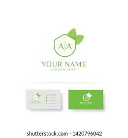 Letters AA logo template, Home Organic design Vector