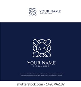 Letters AA logo template with Pine tree design vector