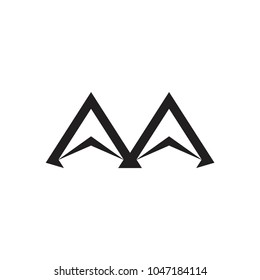 letters aa or m geometric logo vector