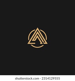 Letras AA logotipo mínimo, logotipo tipo círculo AA,
