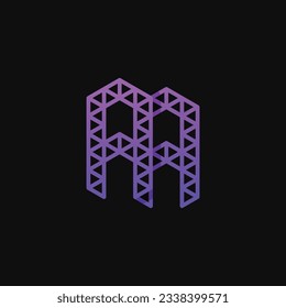 Letras con logotipo de polígono AA , aptas para actividades relacionadas con polígono con iniciales AA.