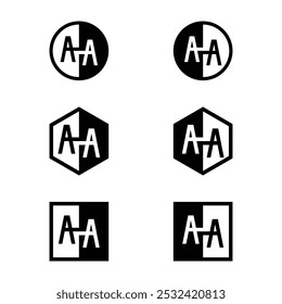 Letters AA Positive and Negative Logo Set, suitable for any business