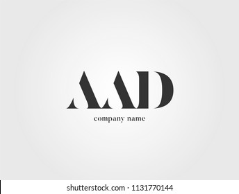 Letters AAD, A A D logo icon with business card vector template.
