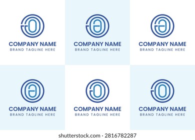 Letters AAO AOA OAA OOA OAO AOO Monogram Logo Set, suitable for any business