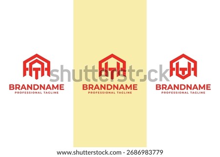 Letters AAT AHT AUT Hexagon Logo, for TAA ATA THA HTA TUA UTA initials