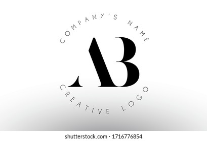 Letras AB A B con un diseño minimalista. Icono AB simple con patrón de nombre circular. Ilustración de vectores de sello creativo con letras A y B. 