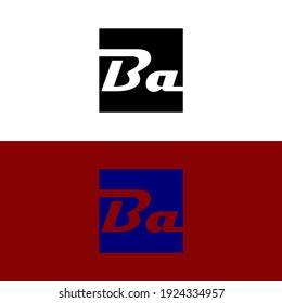 the letters AB, BA. minimalistic design logo vector