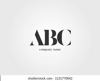 Letters ABC, A B C logo icon with business card vector template.
