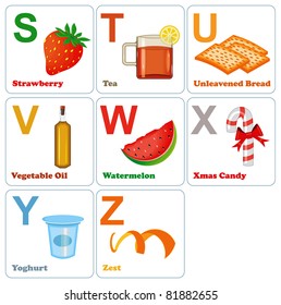 The letters abc from S to Z. Vector