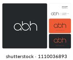 Letters ABH logo icon with business card vector template.