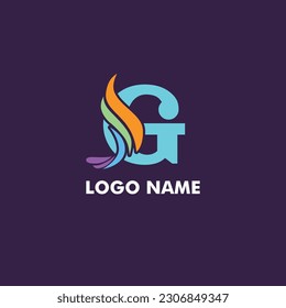Letters with abstract logo design vector art