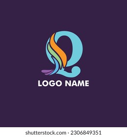 Letters with abstract logo design vector art