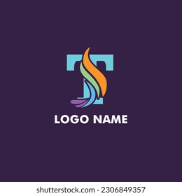 Letters with abstract logo design vector art