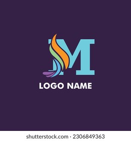 Letters with abstract logo design vector art
