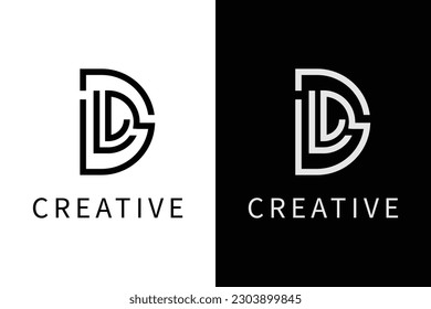 Letters abstract logo DL, LD, D, L. monogram logo concept. simple design editable.