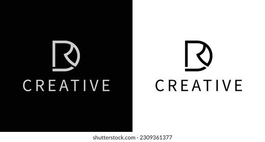 Letras con el logotipo abstracto DR, RD, D. concepto de logotipo de monograma. diseño simple editable.