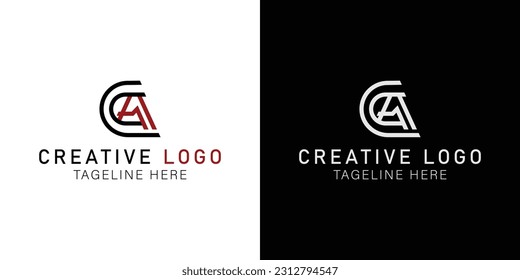 Letters abstract logo Initials CA, AC. monogram logo concept. simple design editable. vector illustration