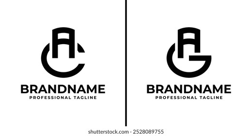 Letters AC and AG Monogram Logo, suitable for any business with AC, CA, AG, or GA initials