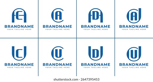 Letras AC CA AD DA UC CU UD DU Logo Monogram (Monograma do logotipo AC CA AD DA UC CU UD DU)