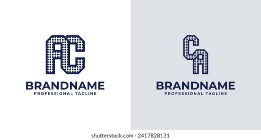 Letters AC and CA Dot Monogram Logo, Suitable for business with AC or CA initials