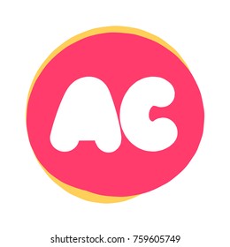 Letters AC. Logo concept. Badge, mark, symbol, icon vector illustration on white background.