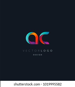 Letters AC, A&C logo, multi colour letters icon vector template.

