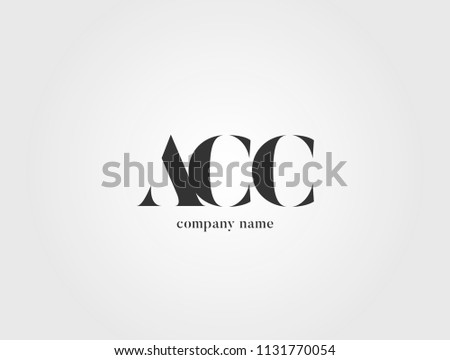 Letters ACC, A C C logo icon with business card vector template.
